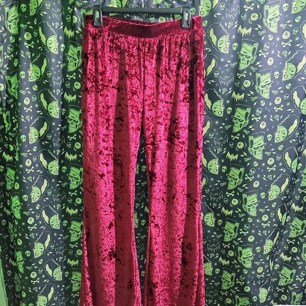 Velvety Red Flare Leggings